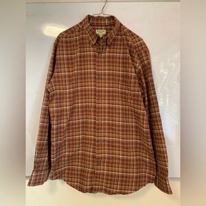 St. John's Bay Vintage Plaid Lined Button-Up Shirt Size L-Tall Iron Free